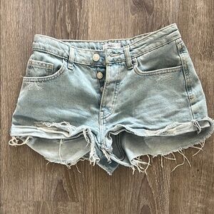 Denim Blue Distressed Women's Shorts